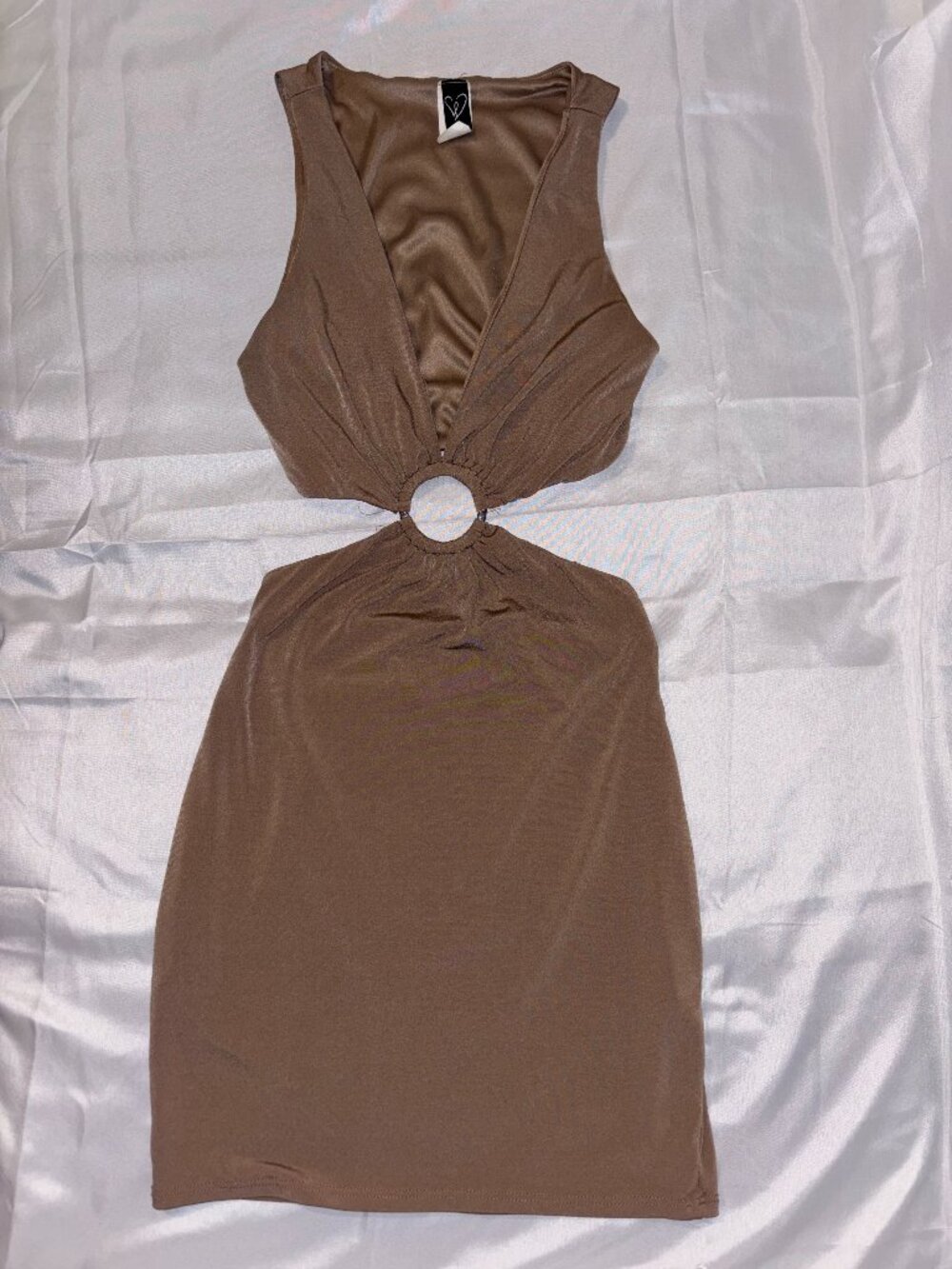 Windsor Brown Cutout Ring Mini Dress Size Small